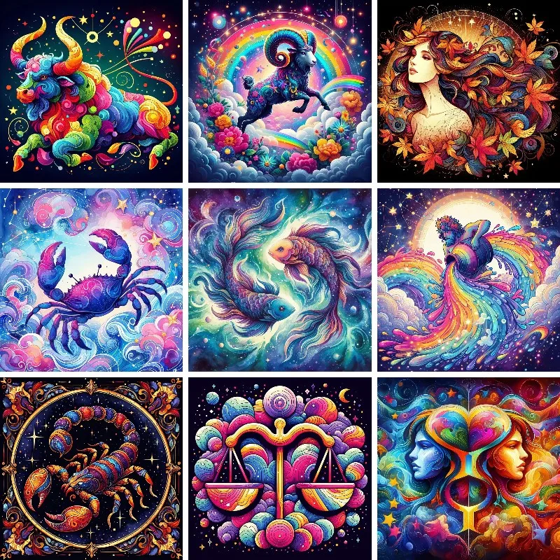 Photo Mosaic Print - 5D Diamond schilderij sterrenbeelden astrologische kunst